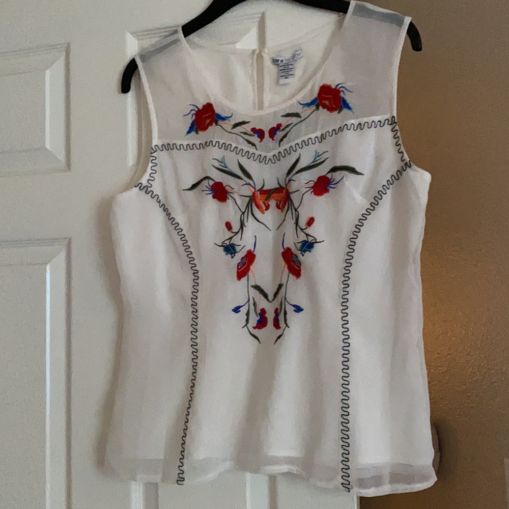 Bar III BNWT top Amazing embroidery fully lined